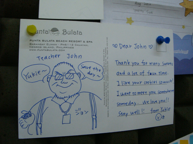 學生 Yukie 寄給外師John的明信片